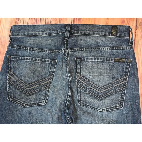 7 For All Mankind Mens Relaxed Fit Jeans 32x34 Blue Denim - Picture 7 of 9
